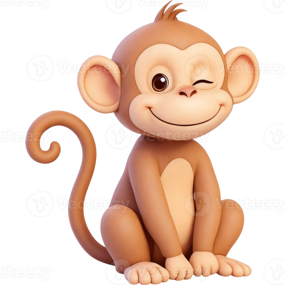 Playful Cartoon Monkey png