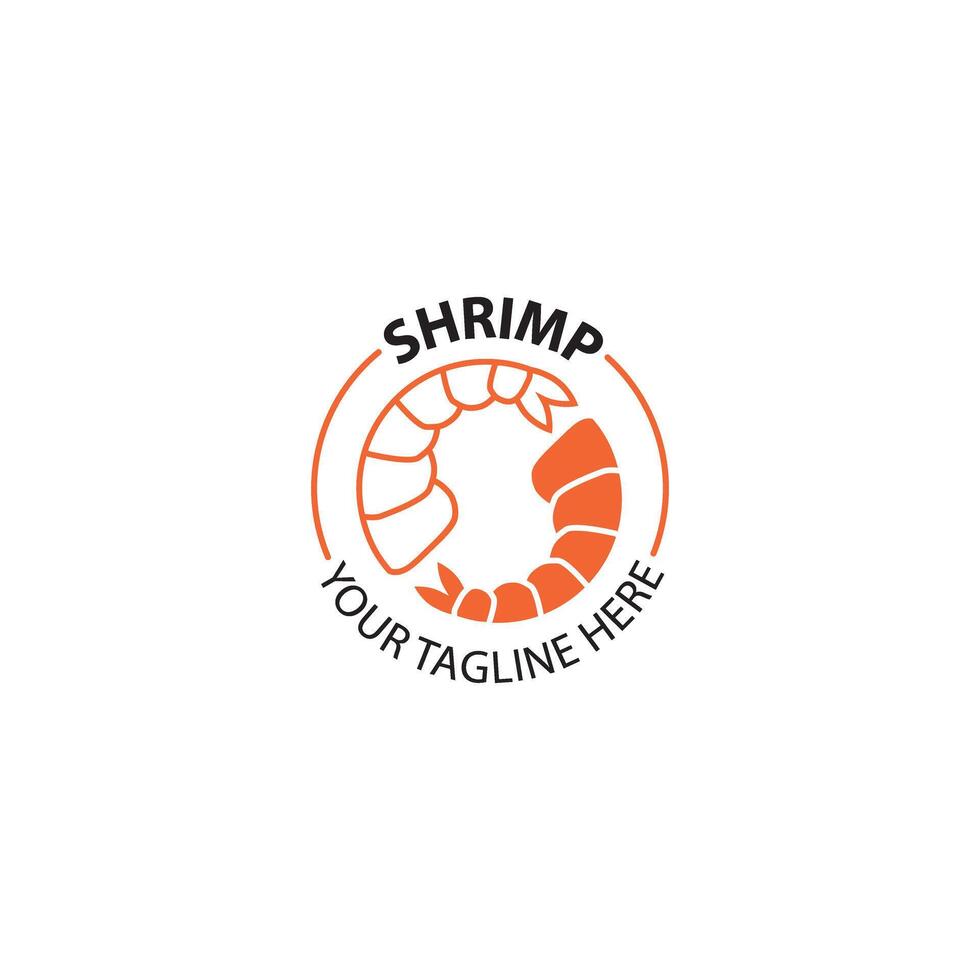 Shrimp logo. Isolated shrimp on white background. Seafood vector