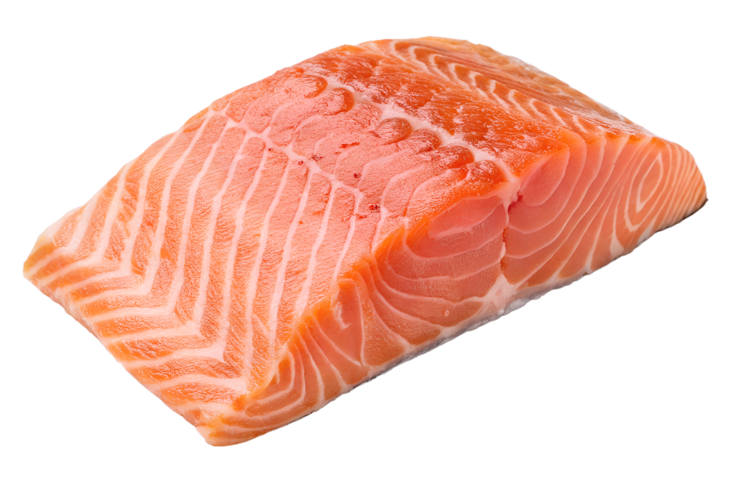 Fresh atlantic salmon fillet isolated on transparent background. Healthy seafood png