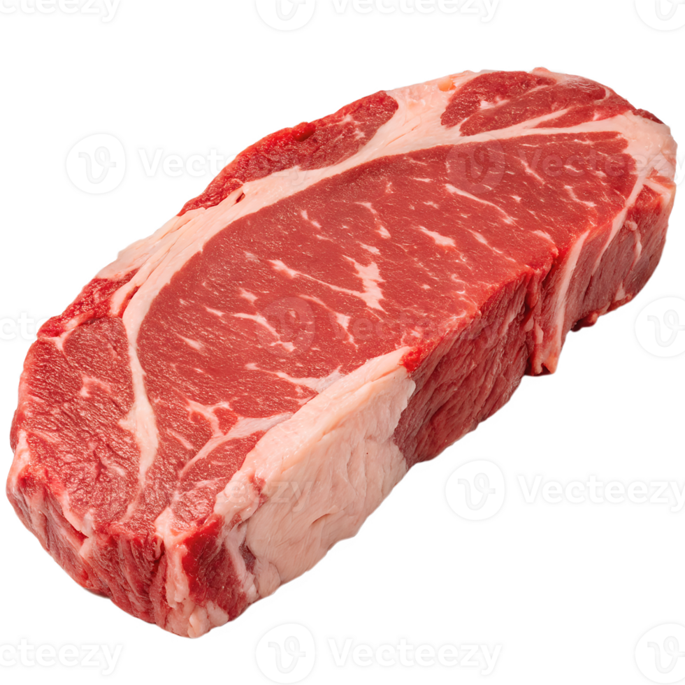 Fresh raw beef steak isolated on transparent background png