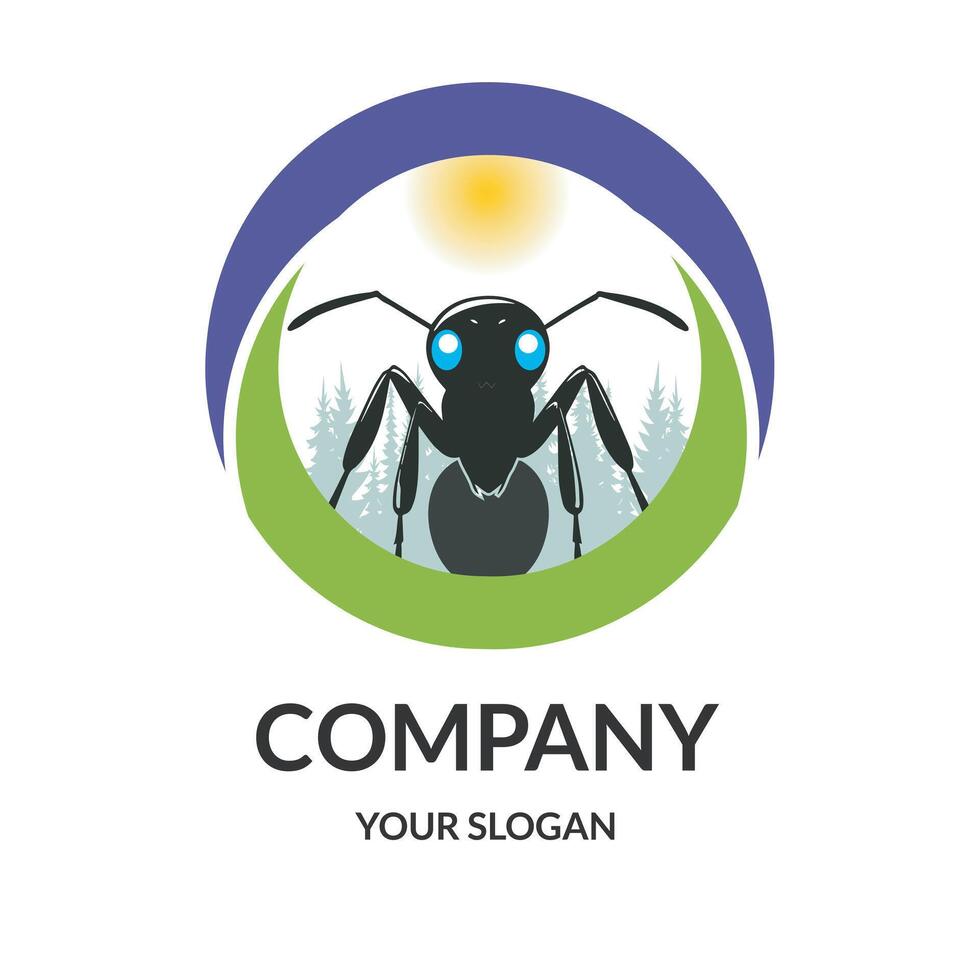 Ant logo design templet vector