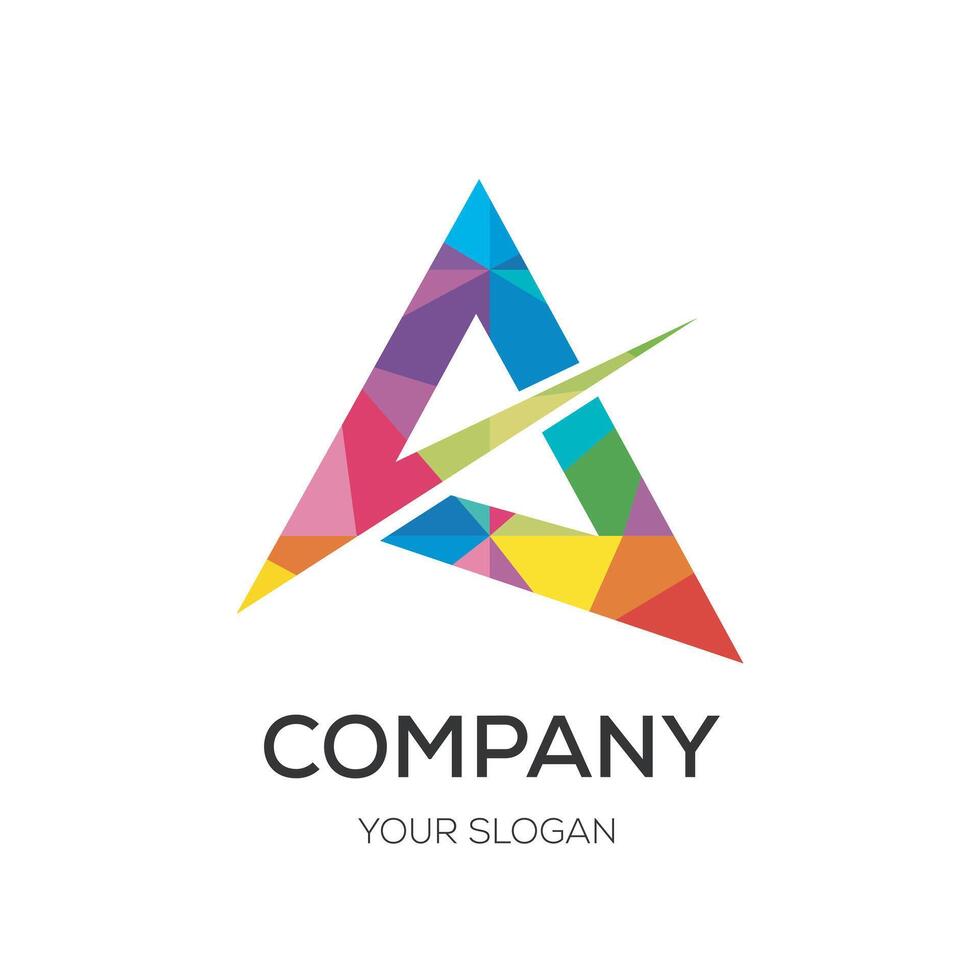 Colourful A Logo design vector