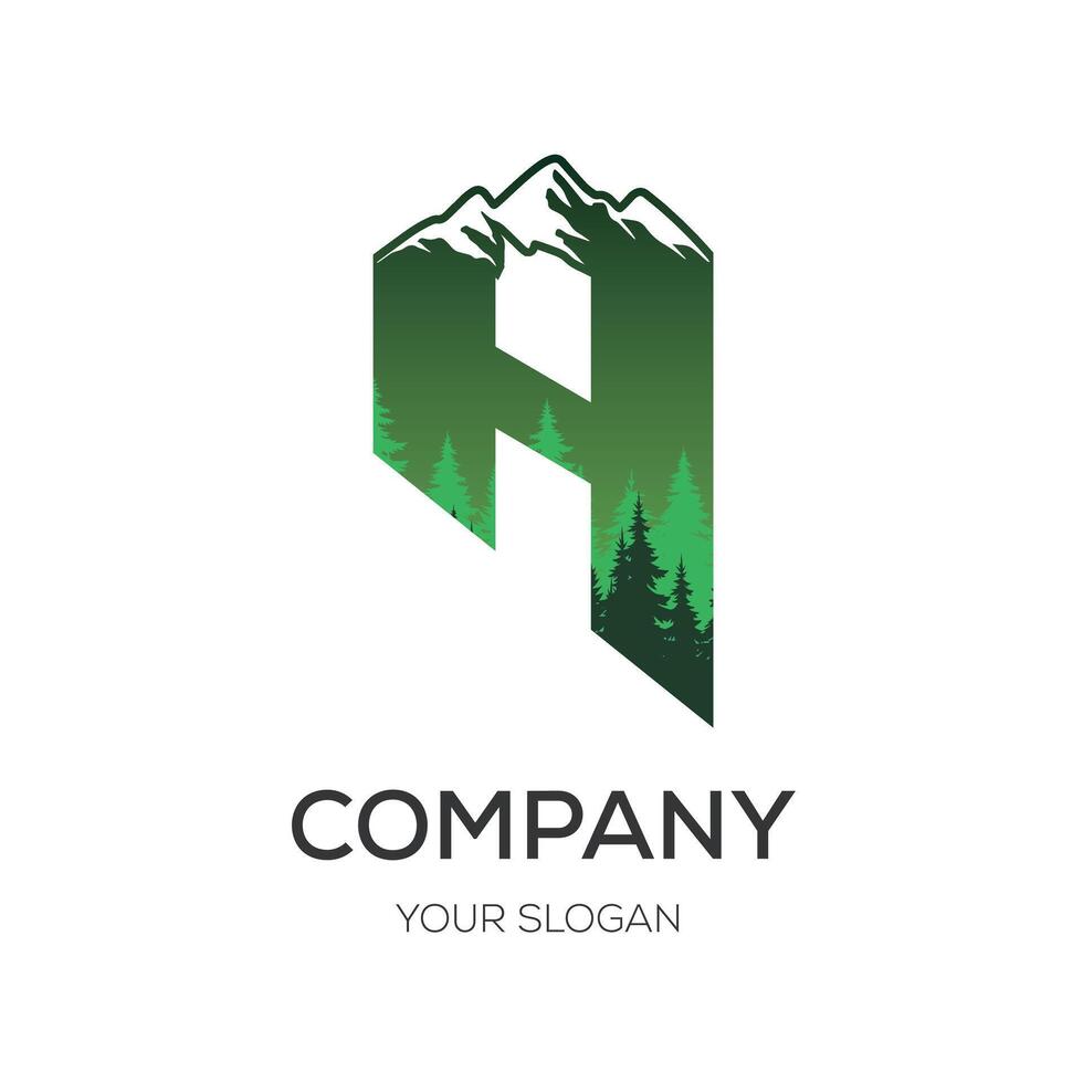 Forest A Logo design vector