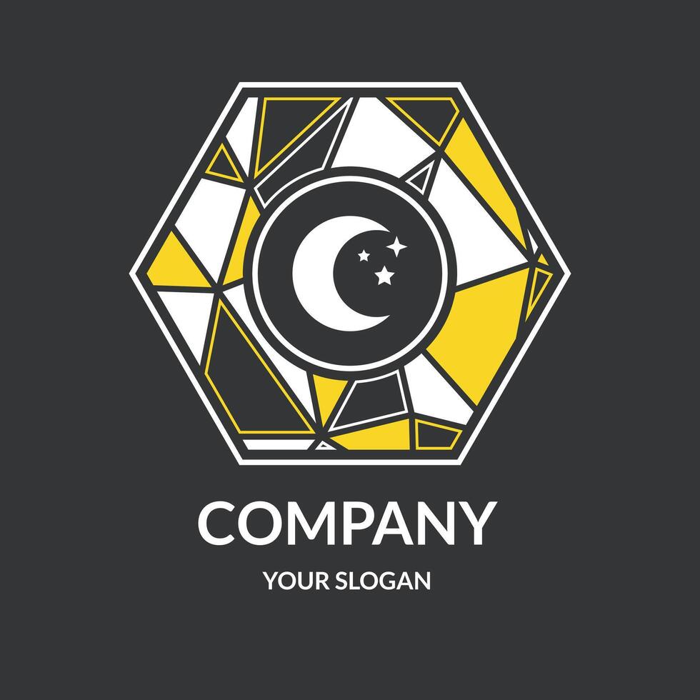 Stone Logo moon design vector