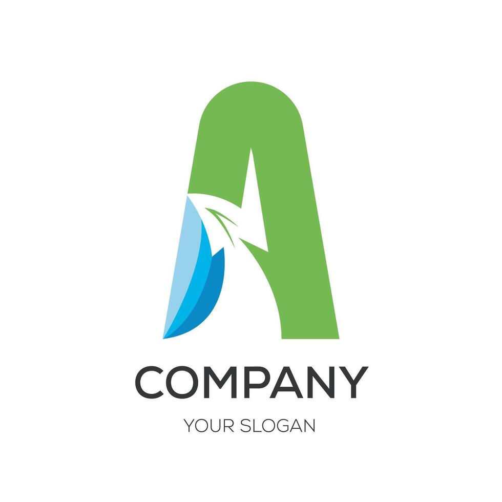 Leaf A Logo design vector