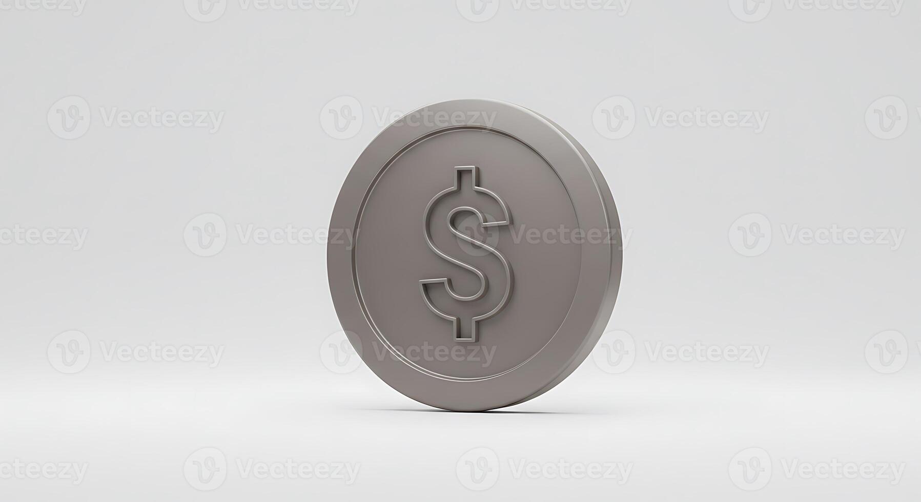 Dollar Coin Isolated on White Background Representing Finance and Savings photo