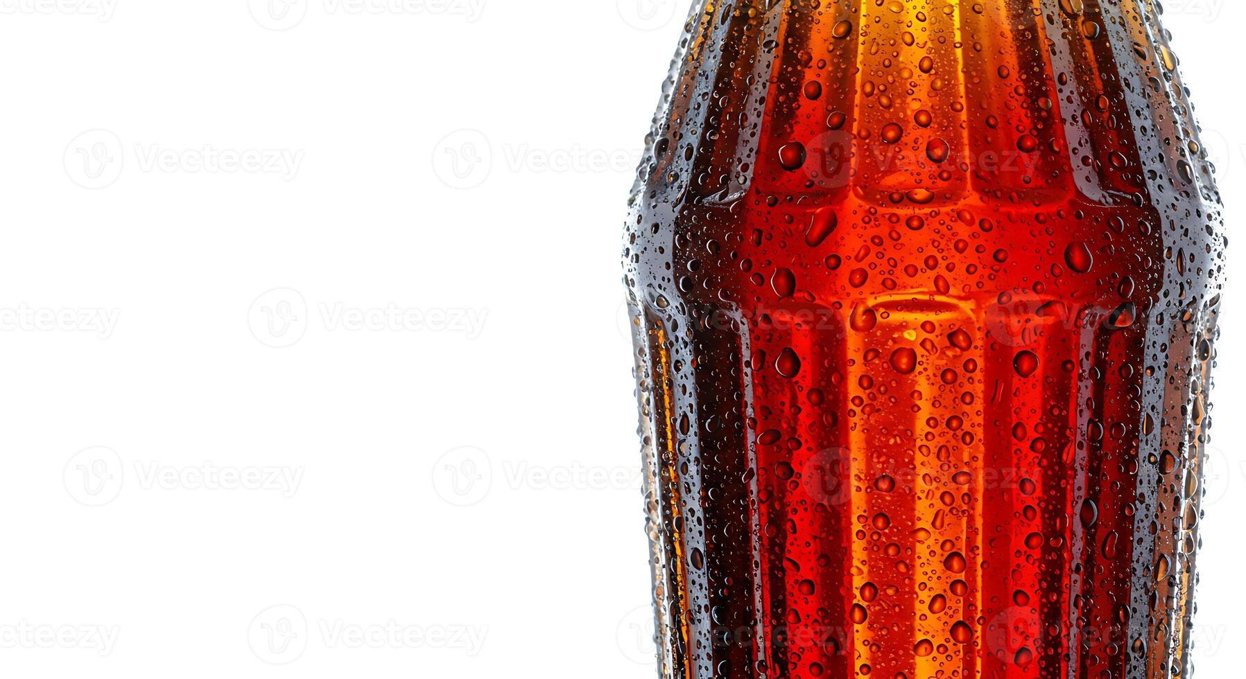 Refreshing Soda Bottle with Water Droplets Isolated on White Background photo