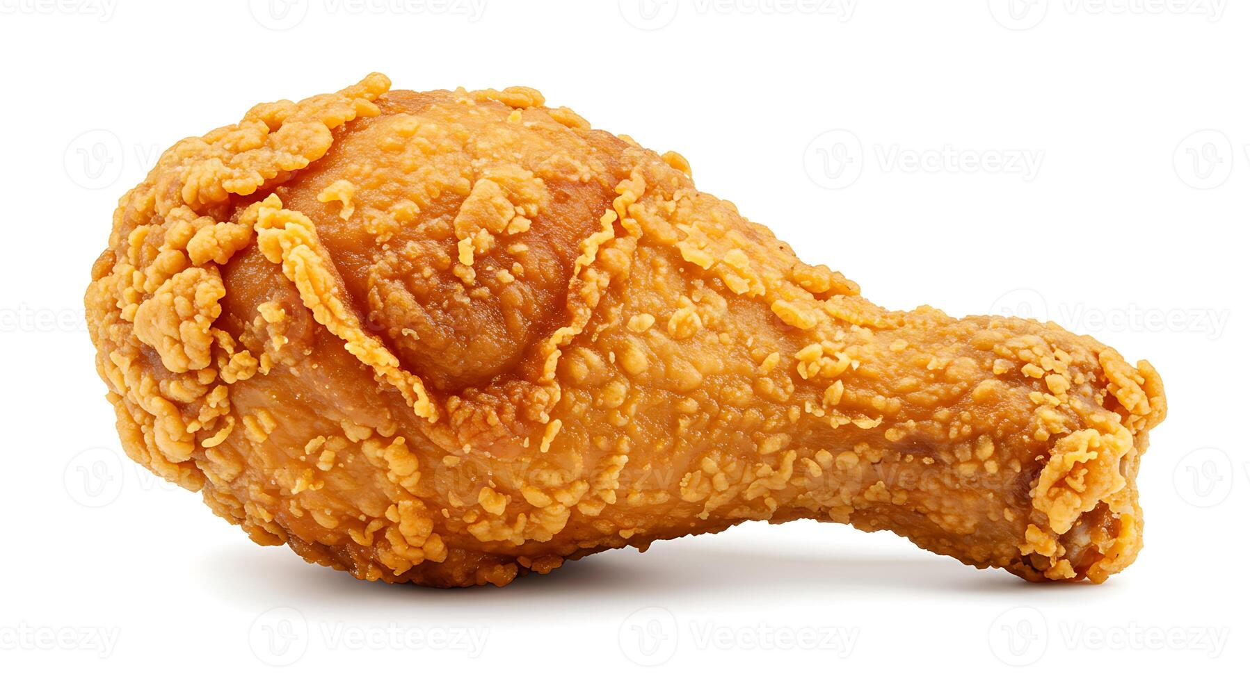 Crispy Fried Chicken Leg Isolated on White Background for Fast Food photo