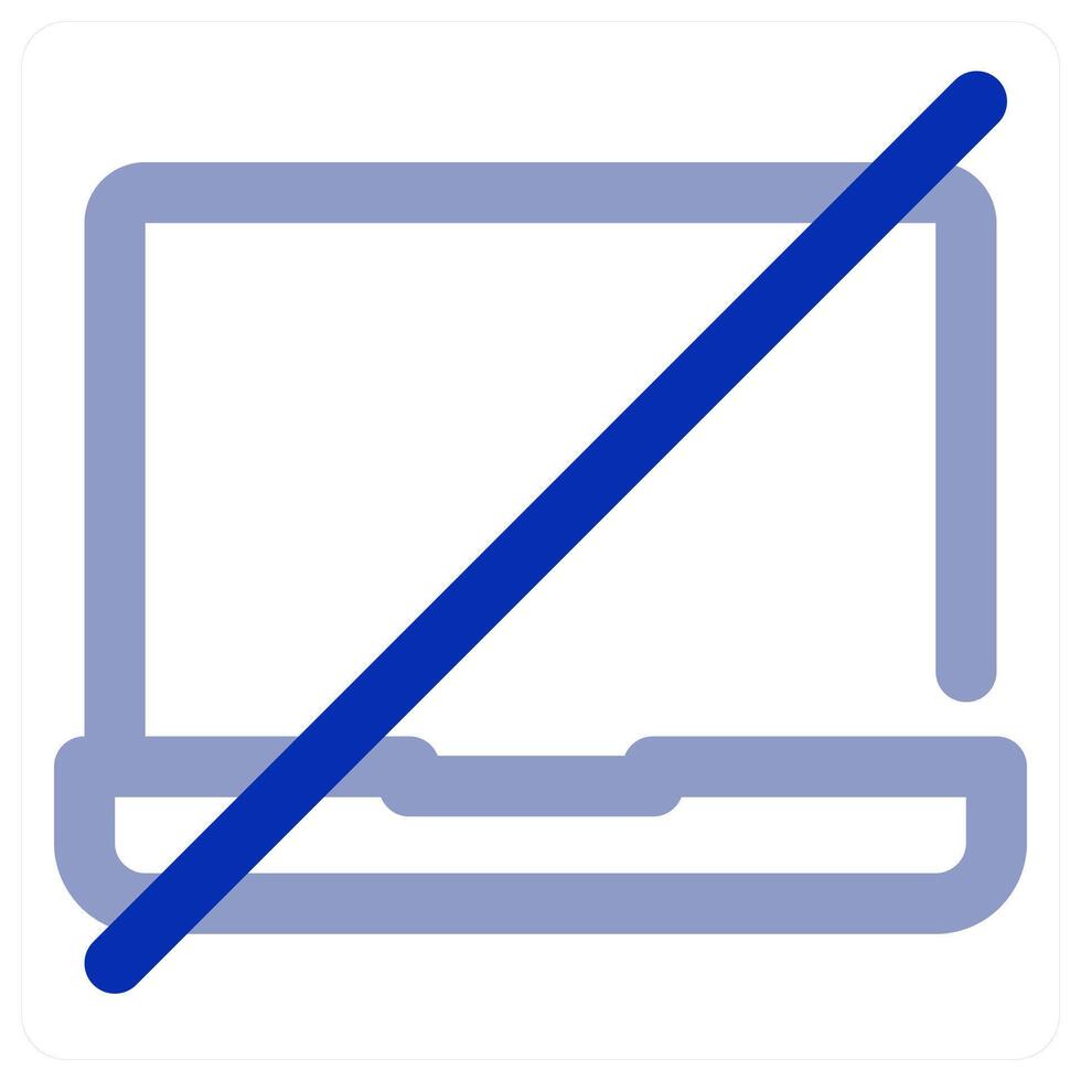Laptop Prohibited and forbidden icon vector