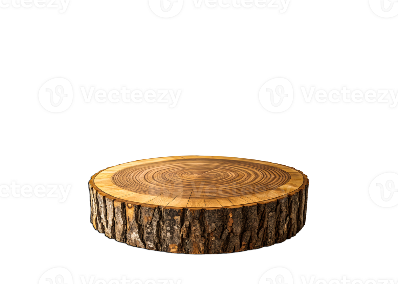 Thin Empty Wooden Pedestal for Product Mockup on Isolated Transparent Background png