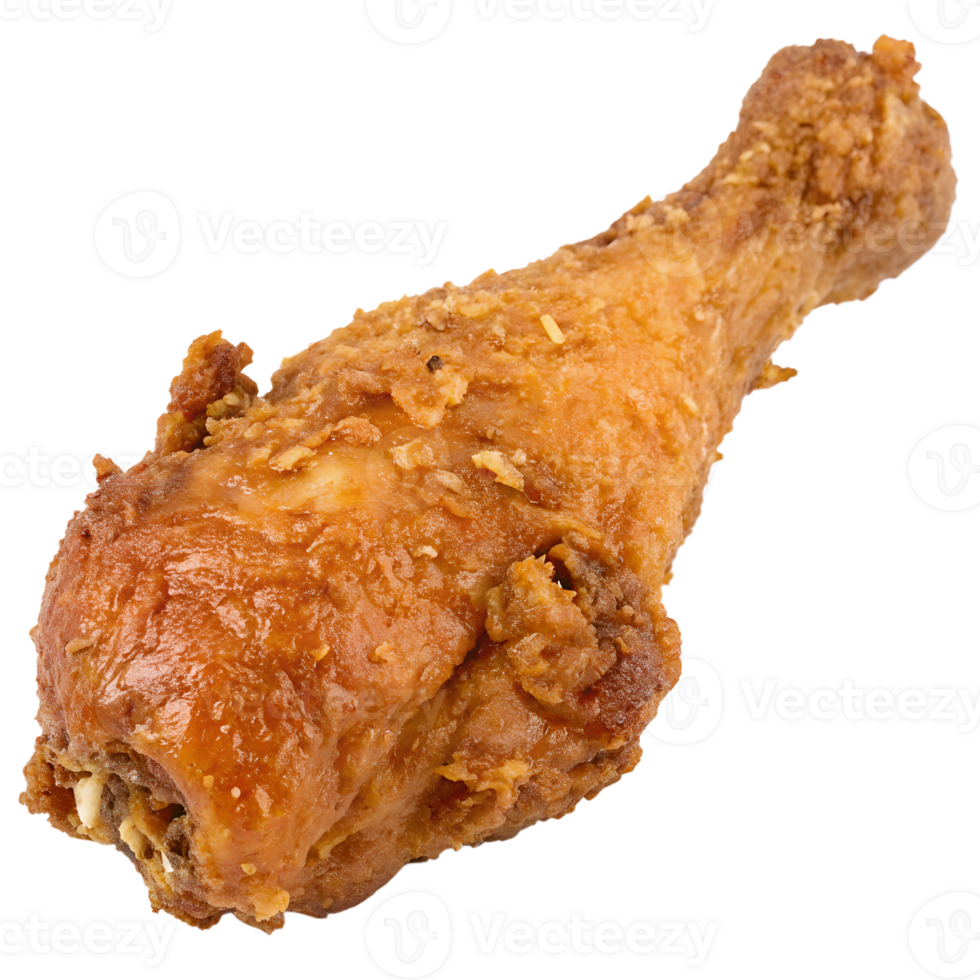 A crispy, golden-brown fried chicken drumstick, perfectly seasoned and succulent, ready to be enjoyed with a satisfying crunch. png