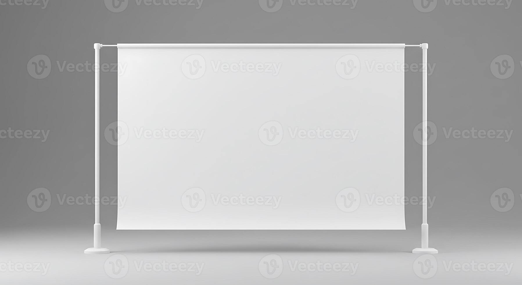 Blank White Backdrop on Stand for Event Presentation or Photography photo