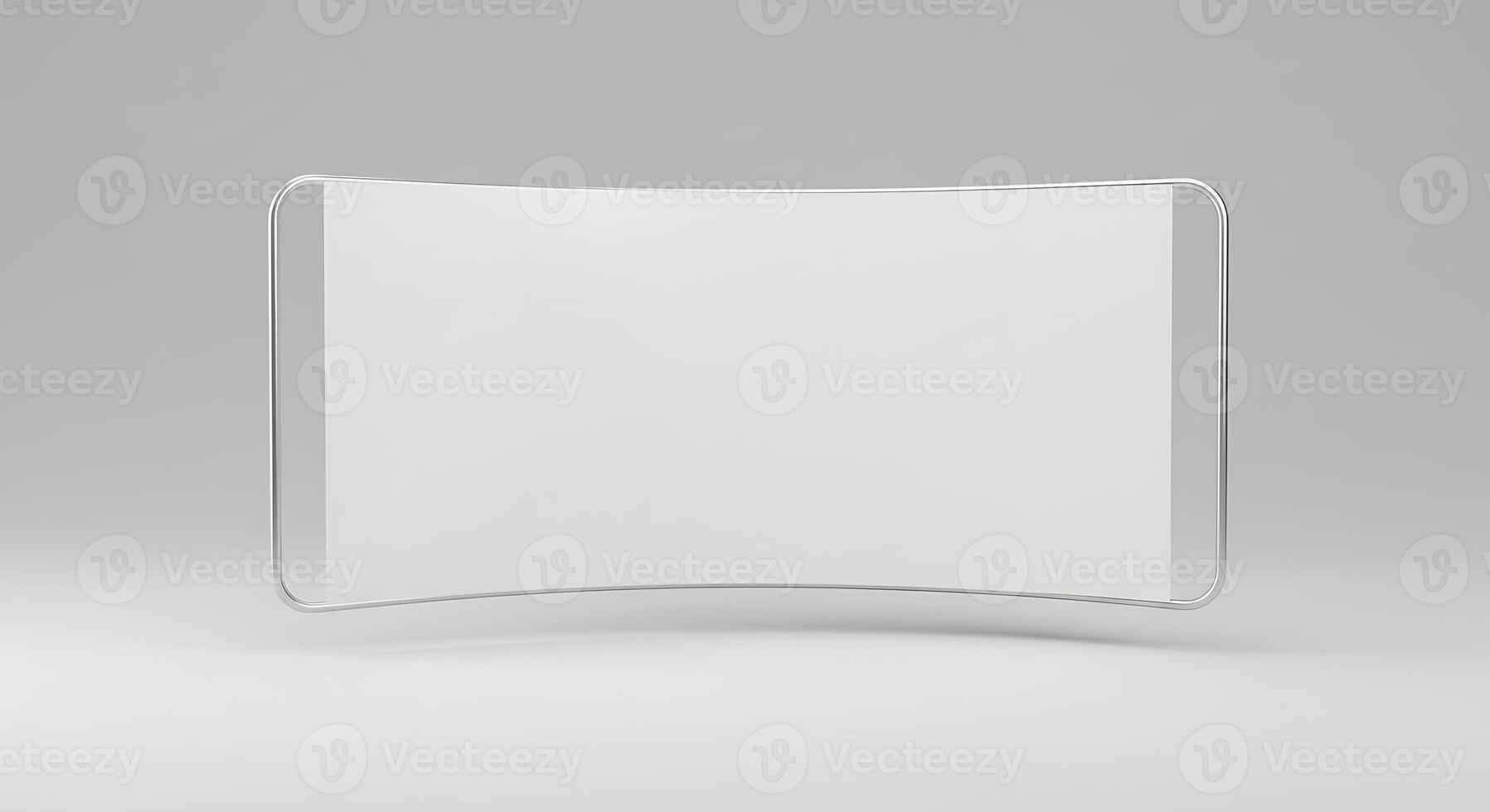 Displaying Blank Curved Screen for Technology Mockup in Light Studio photo