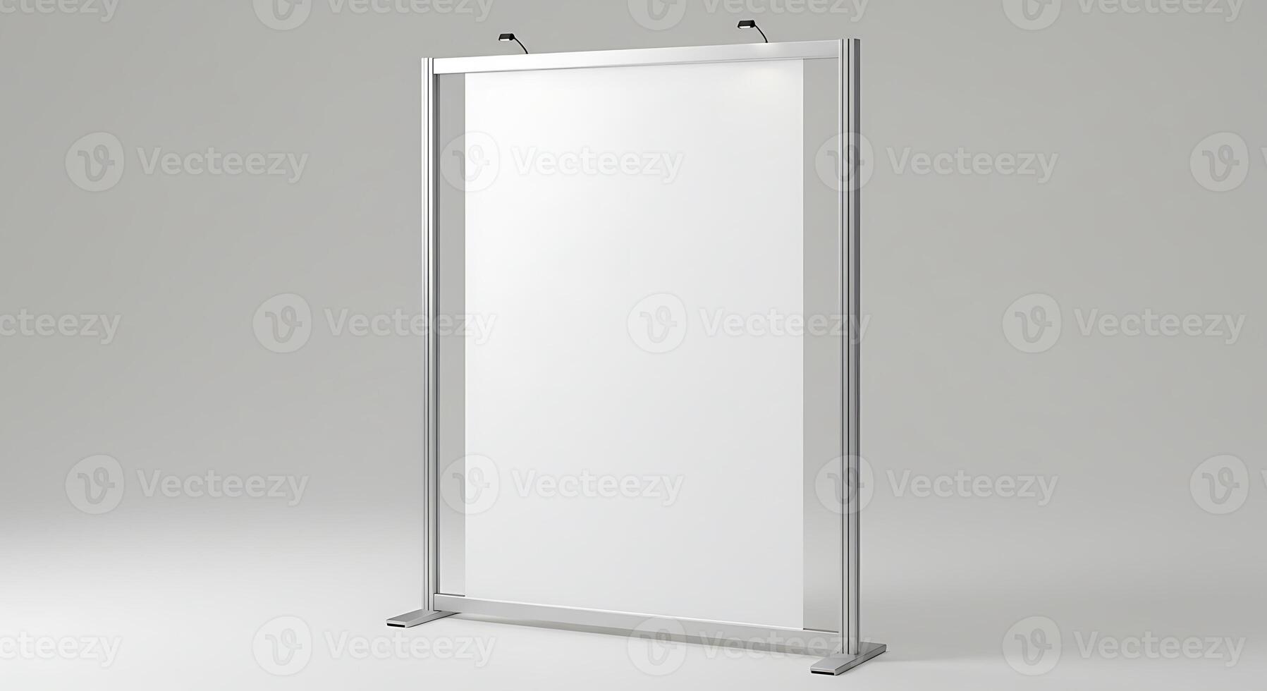 Display Stand with White Backdrop for Presentations and Trade Shows photo