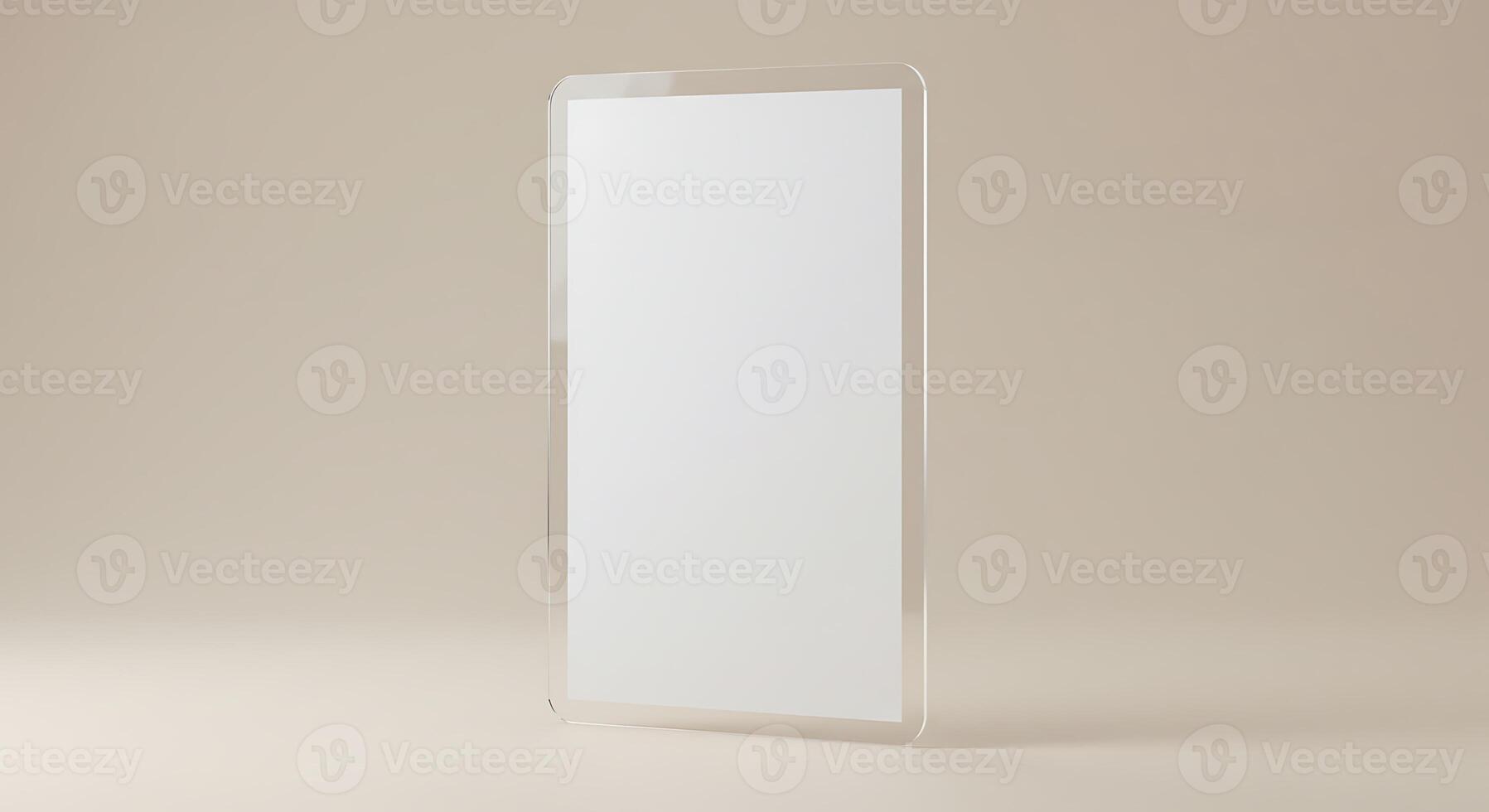 Display Frame Stand with Blank White Paper for Presentation Mockup photo
