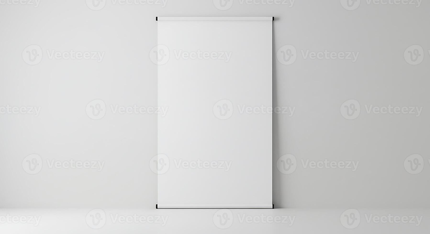 Display Stand Mockup in a White Room for Presentation Needs photo