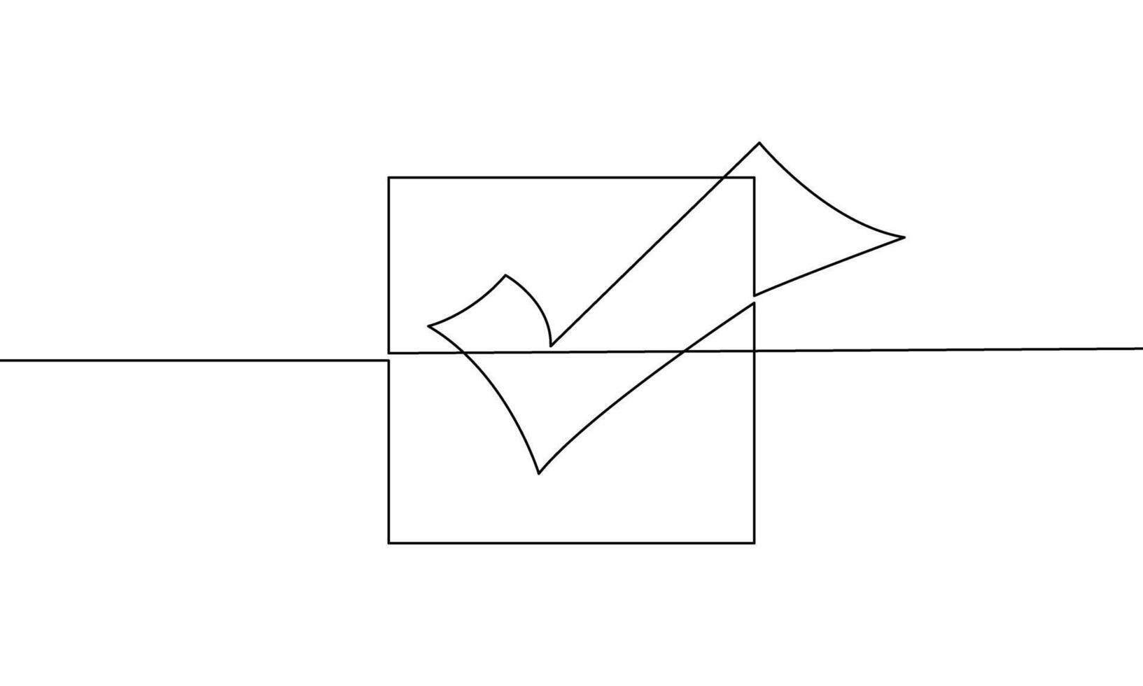 Continuous line drawing of Checklist icon isolate on white background. vector