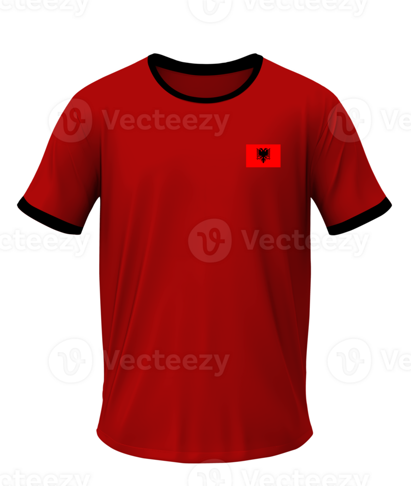 Albania soccer shirt with transparent background png