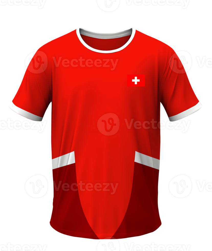 Switzerland soccer shirt with transparent background png