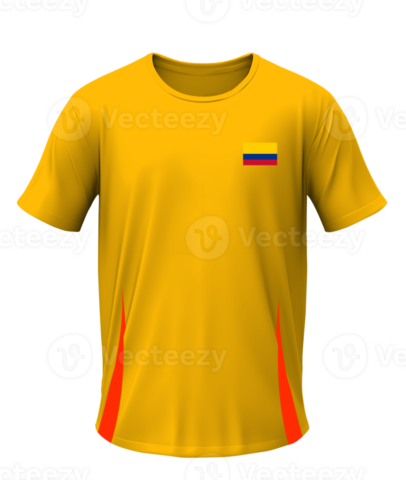Colombia soccer shirt with transparent background png