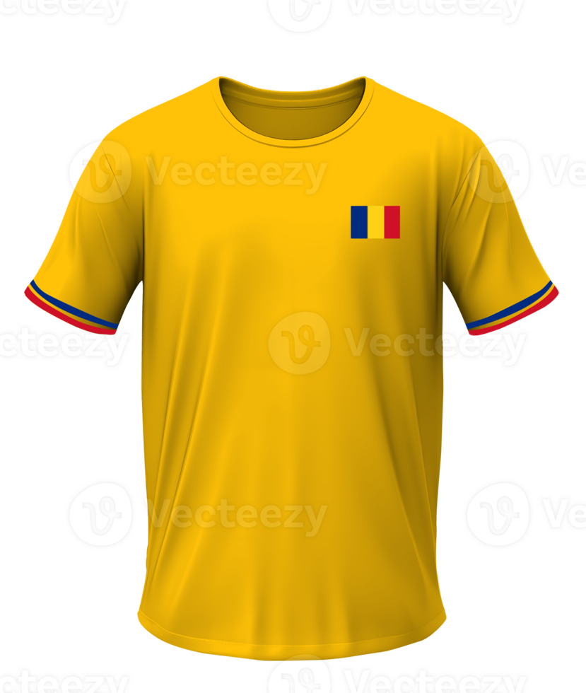 Romania soccer shirt with transparent background png