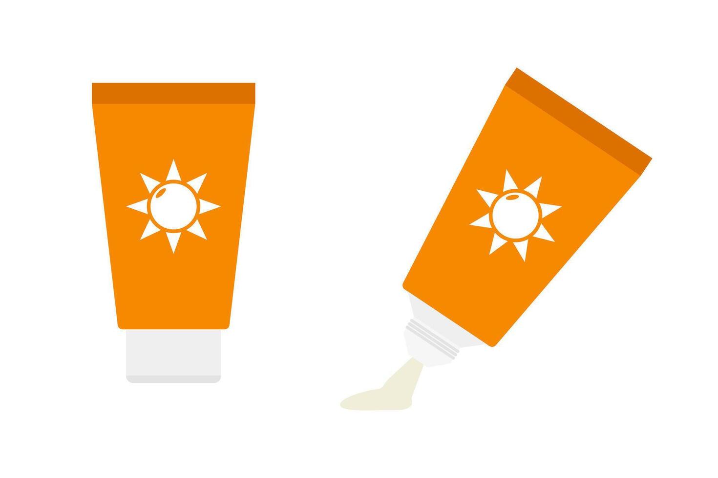 Sunscreen tube icon set. vector