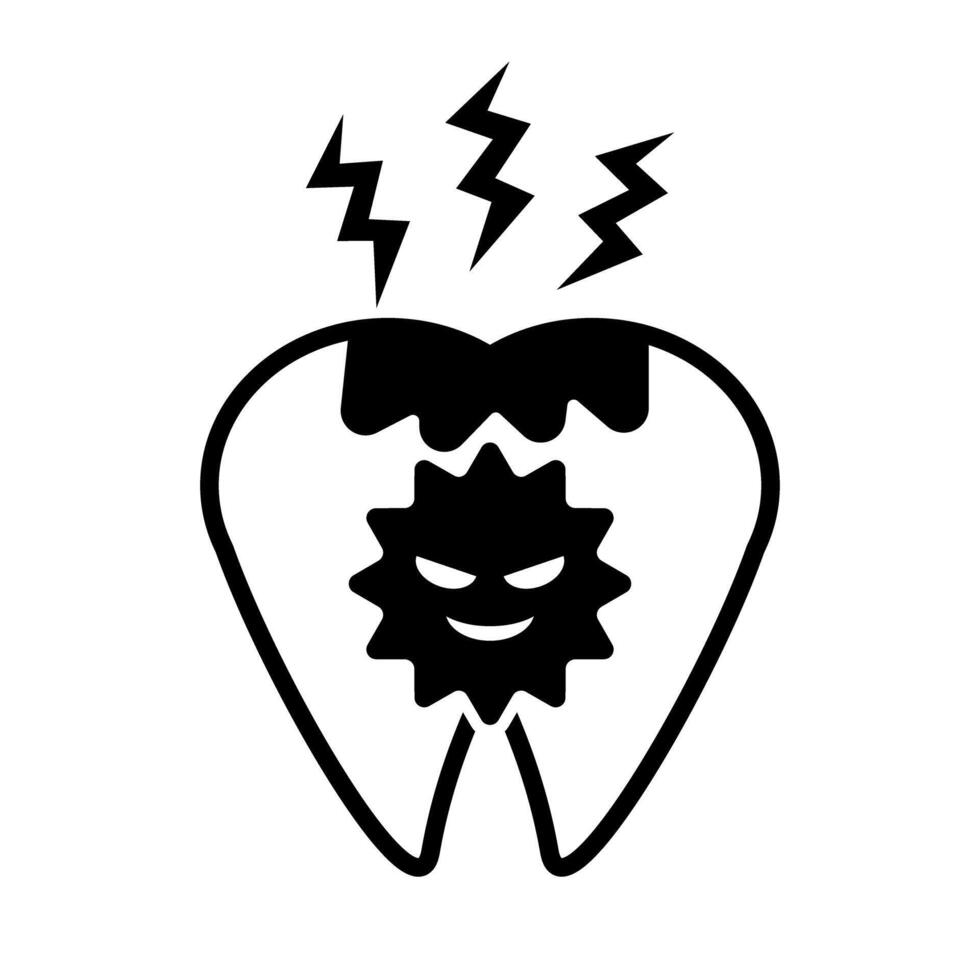 Cavity bacteria and cavity pain. vector