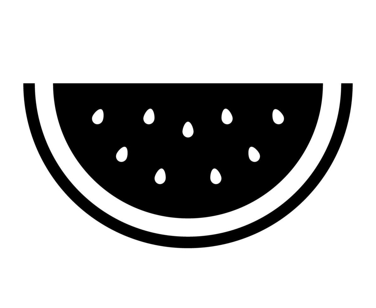 Watermelon cut fruit silhouette icon. vector