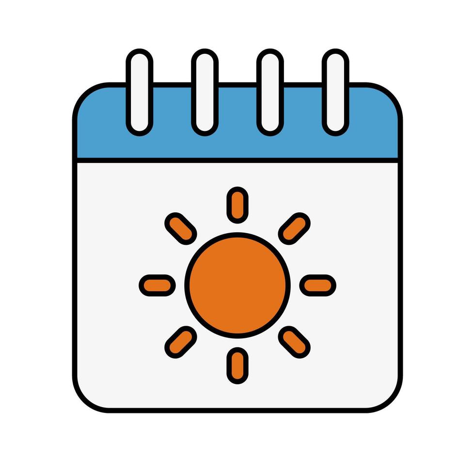 Summertime calendar color icon. vector