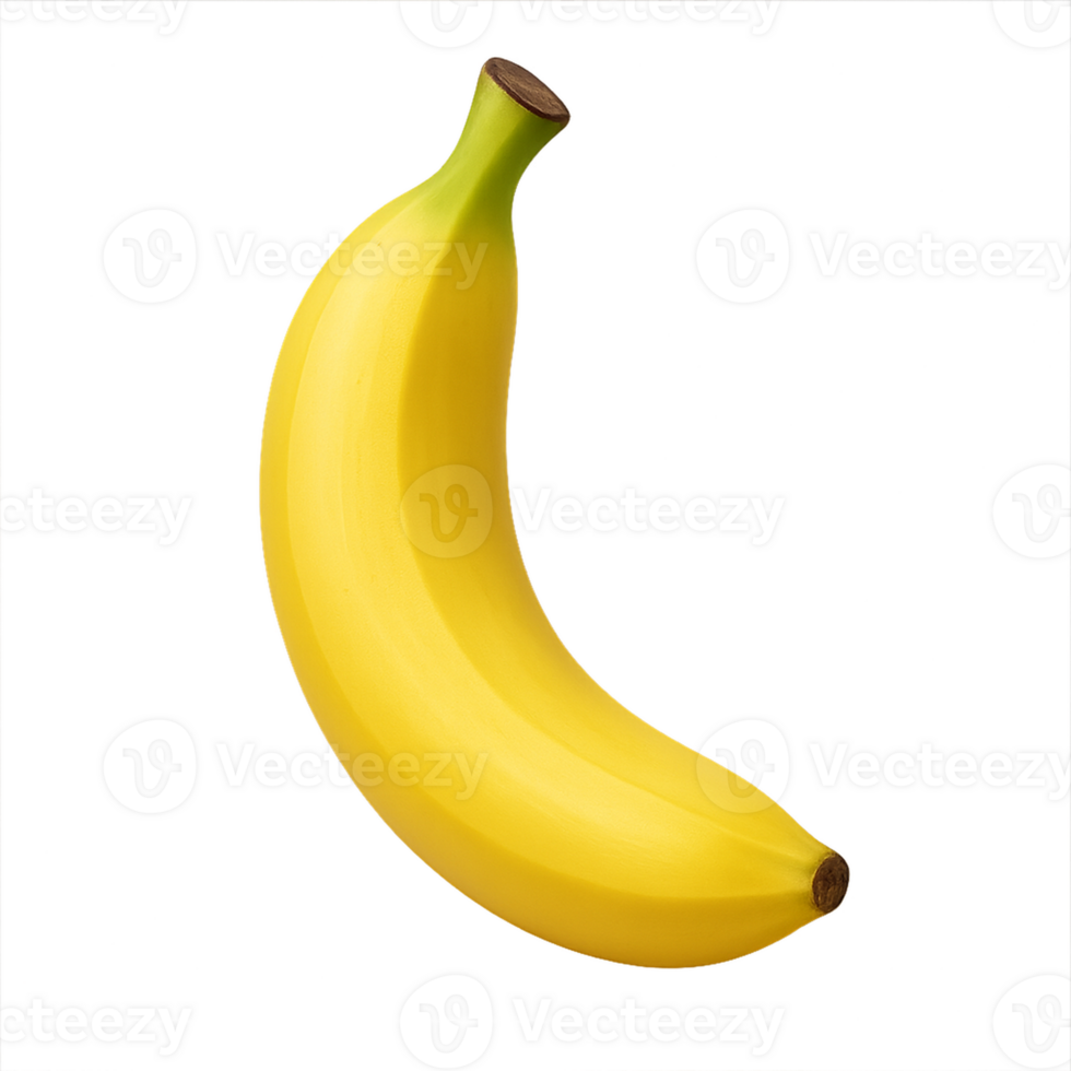 Realistic Yellow Banana on Transparent Background png
