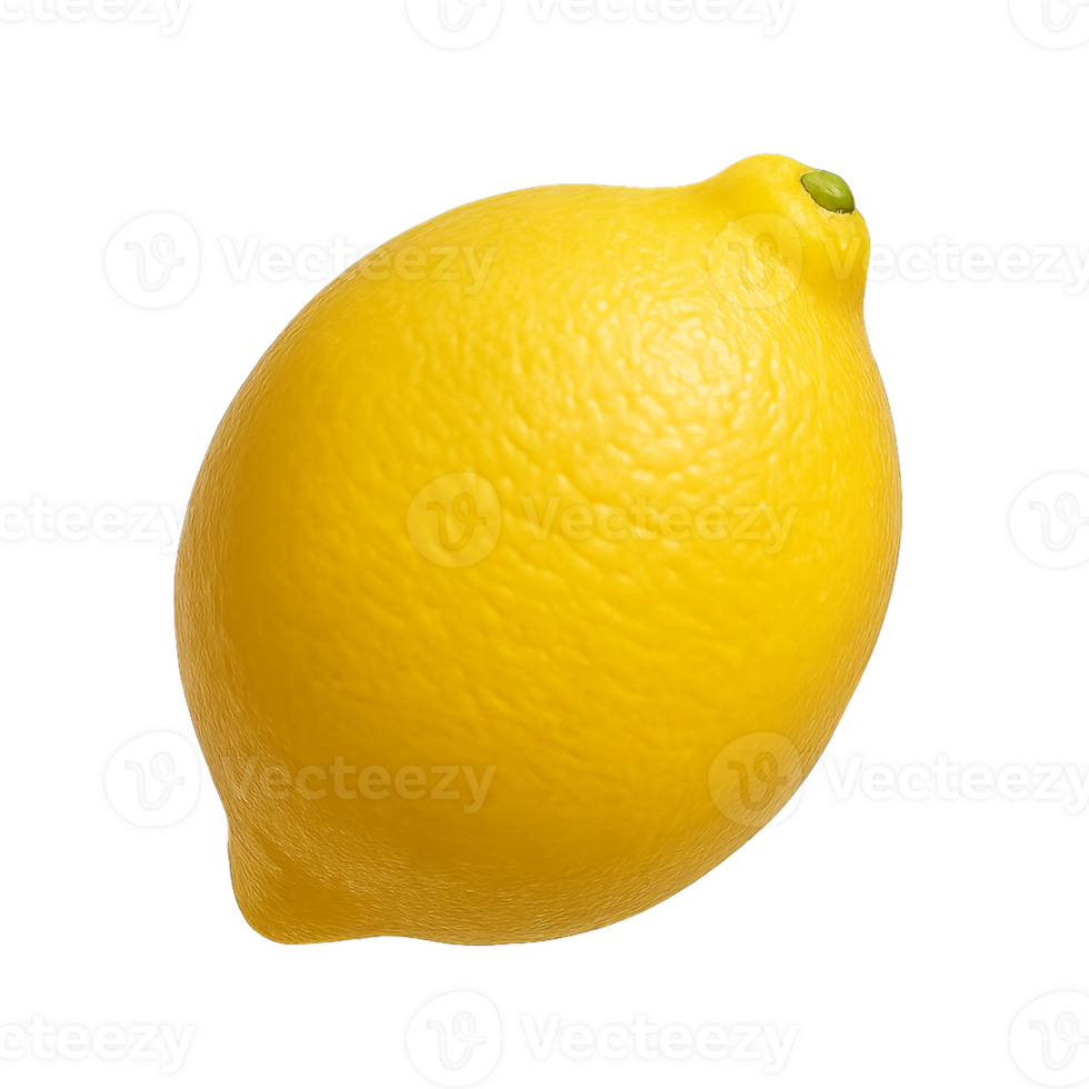 Whole Yellow Lemon with Texture Isolated on Transparent Background png