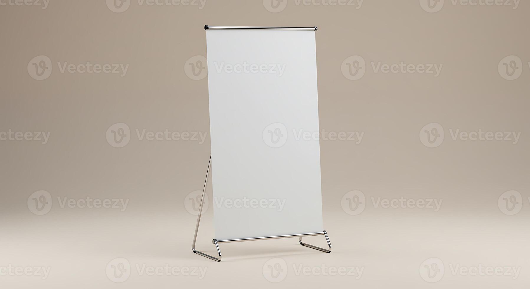 Presentation Board on Stand with White Paper in Studio Setting photo