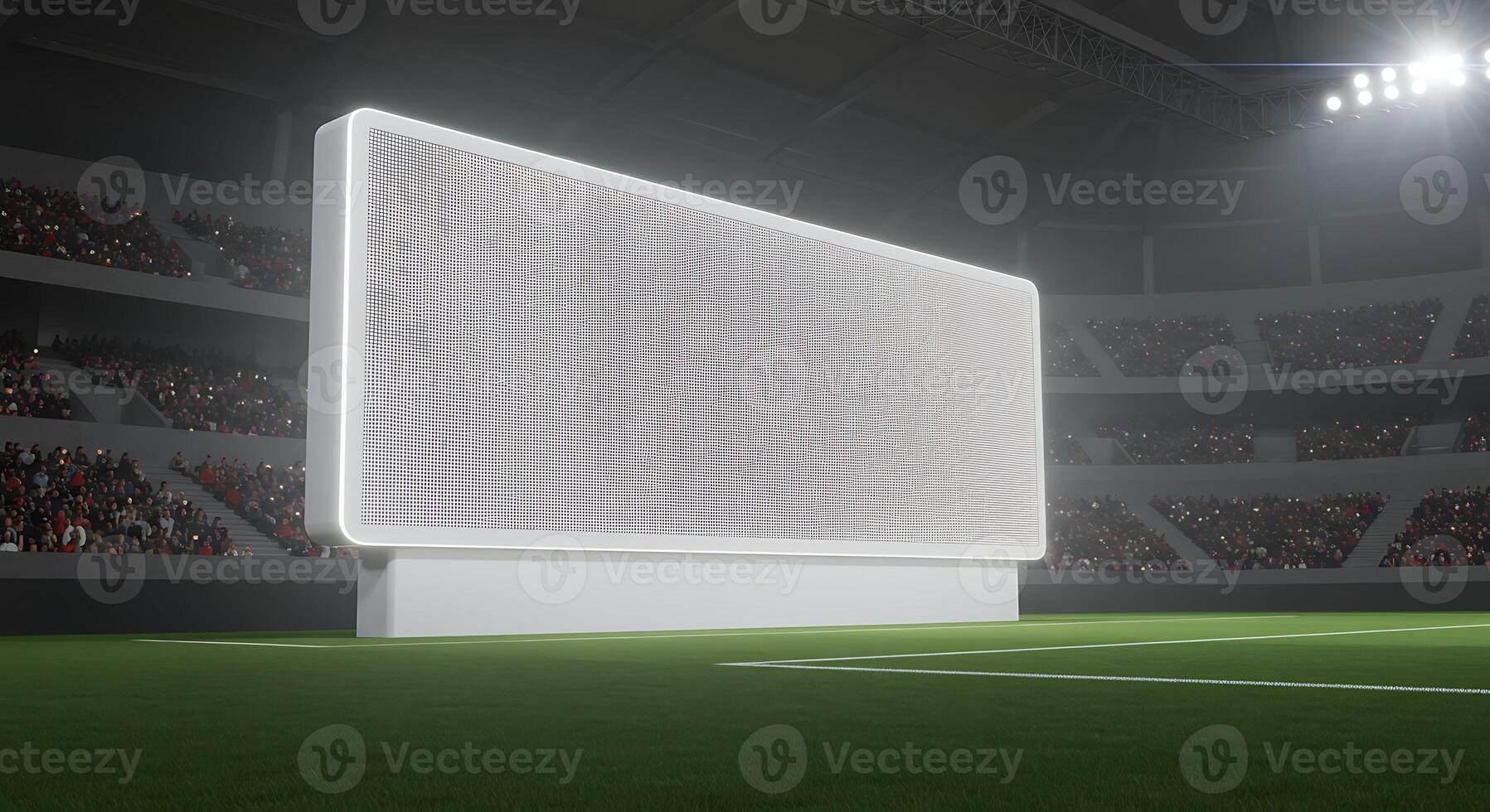 Large Electronic Scoreboard Display at Stadium with Crowd Watching photo