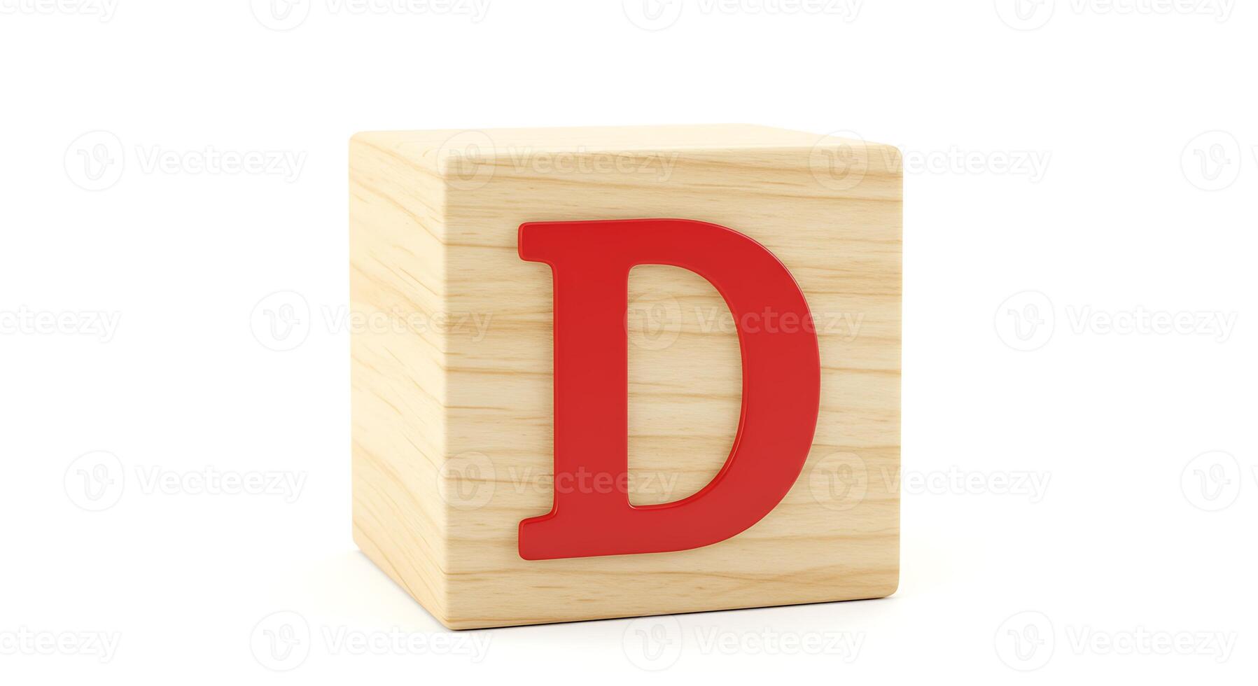 Letter D on Wooden Block Learning Resource for Children photo