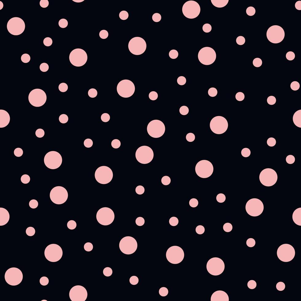 Seamless pattern with pink shapes on a black background. Abstract endless texture with doodle brush strokes vector