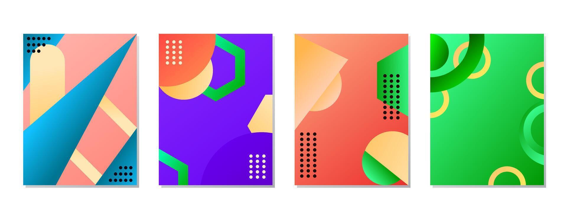 SET GREEN BLUE PURPLE GRADIENT LIQUID COLOR. POSTER BACKGORUND DESIGN TEMPLATE vector