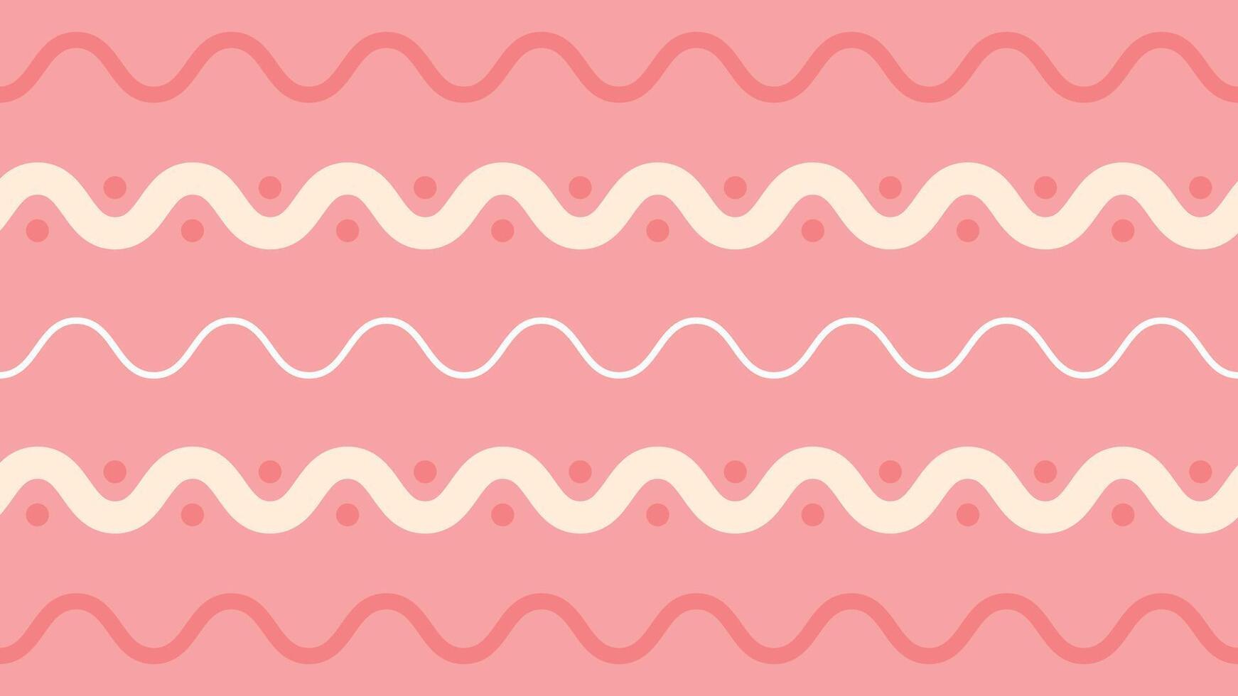 Pink abstract background with cute wavy lines pattern. Seamless Wave Pattern vector