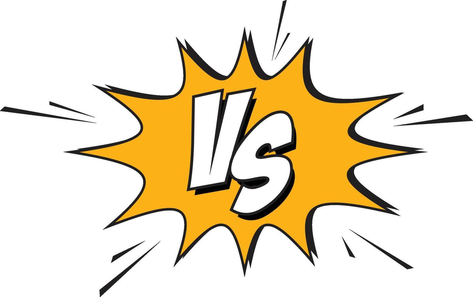 Comic VS. Versus letter logo. Battle vs match. Game. Isolated on transparent background vector