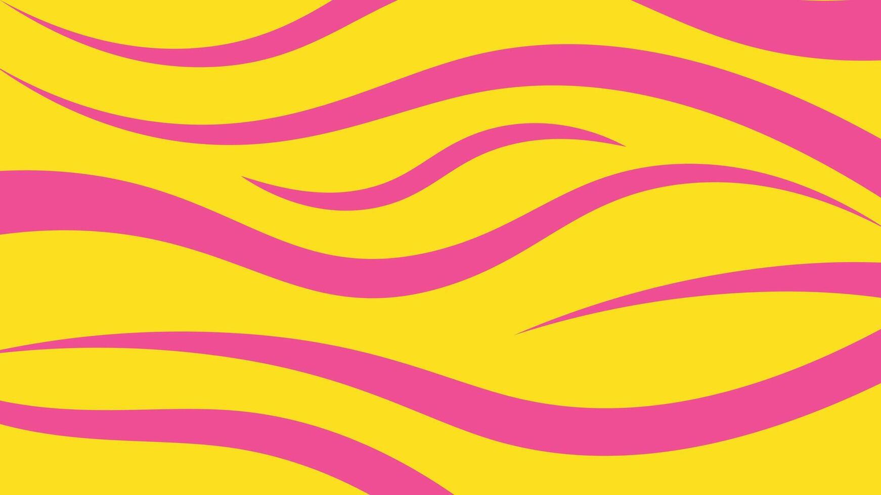 Abstract yellow background with pink wave pattern vector