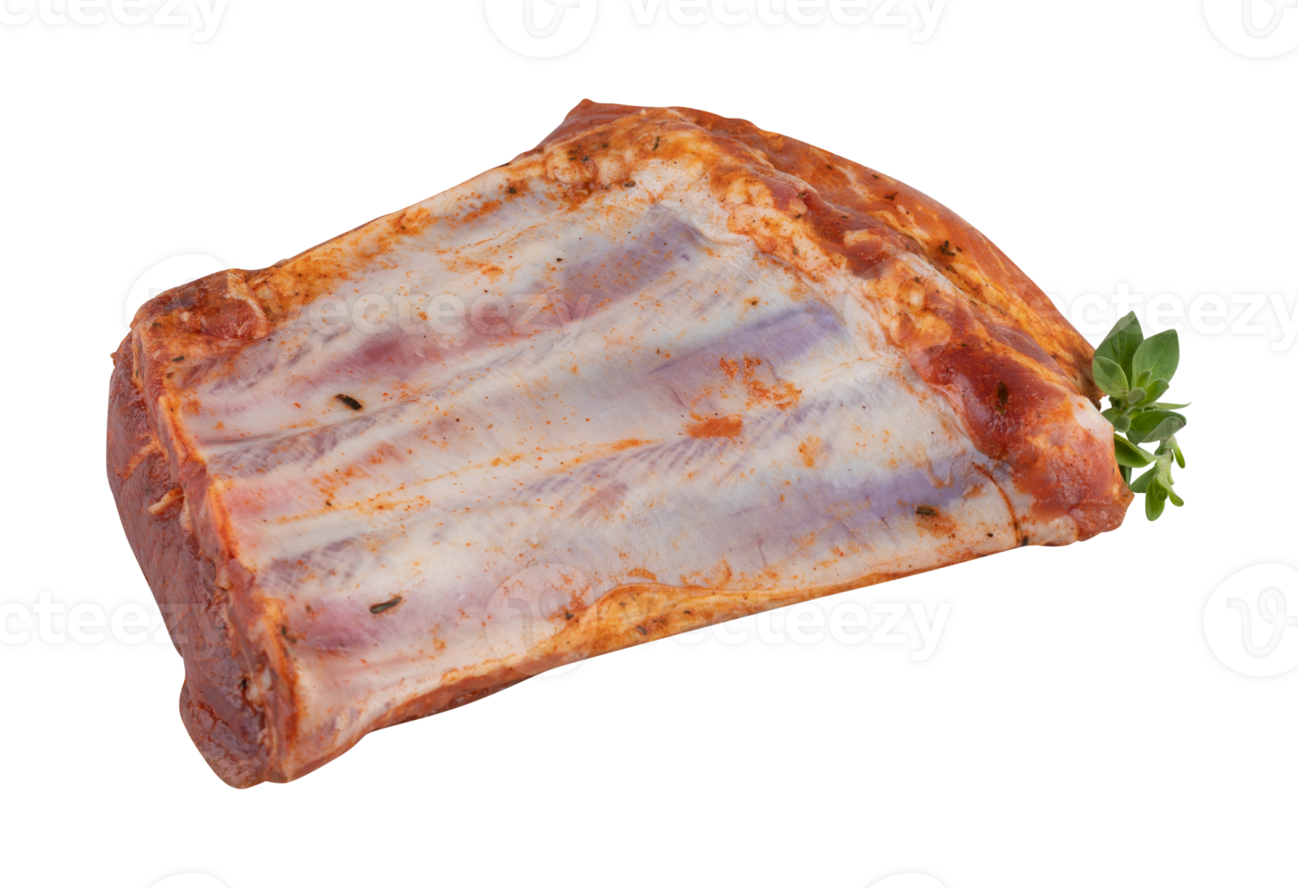 fresh pork ribs cut out isolated transparent background png