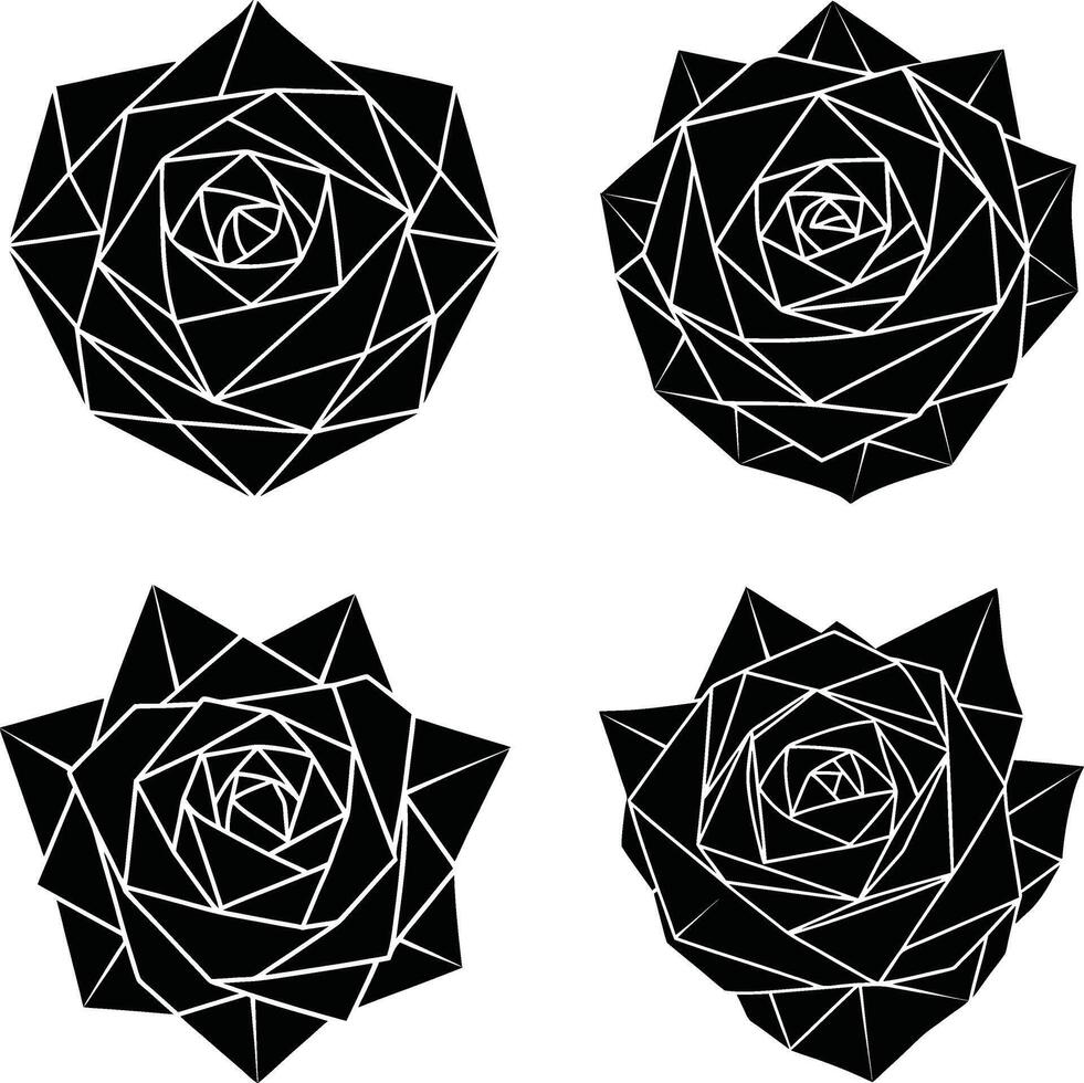 Floral Outline Collection Ornamental Black Flower Elements Digital Assortment for Illustration and Crafts vector