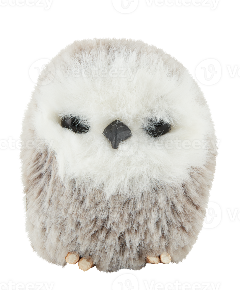 gray owl doll cut out isolated transparent background png