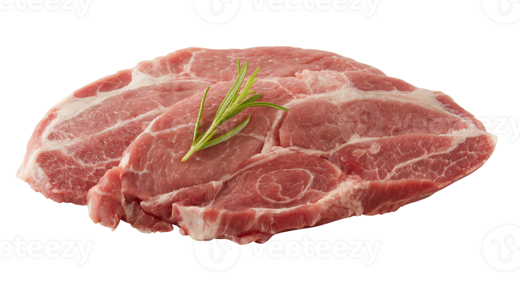 Red meat has fat marbling cut out isolated transparent background png