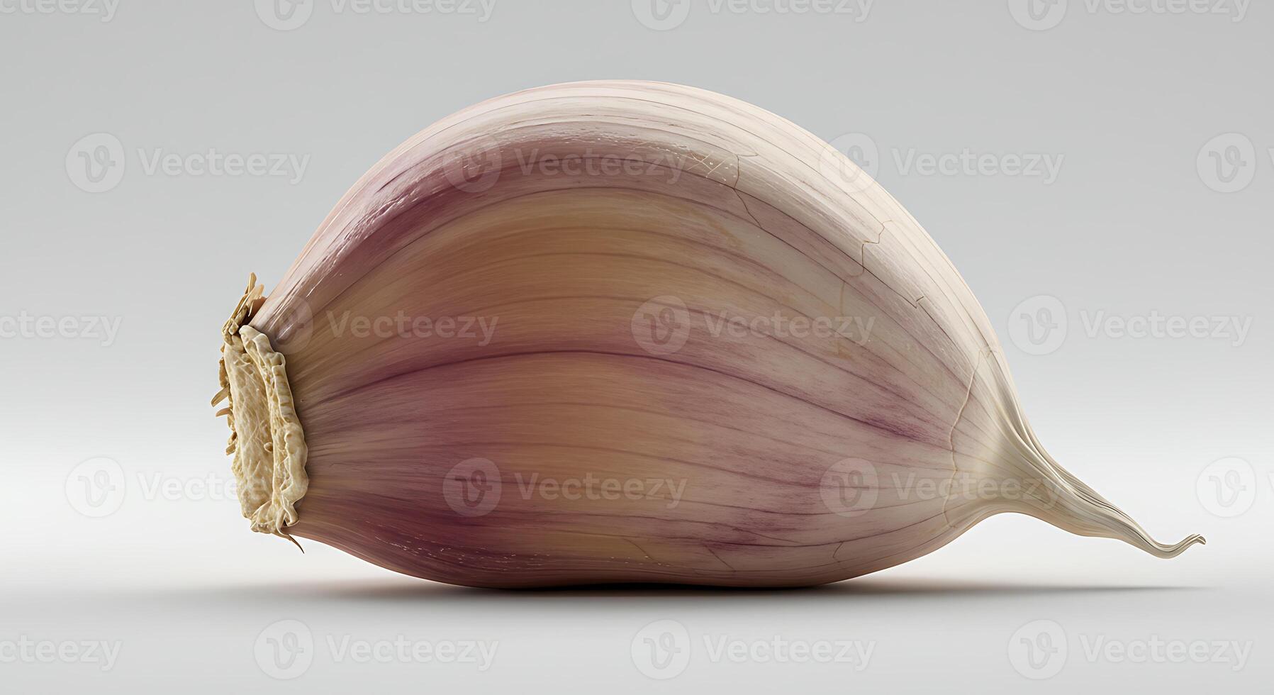 Garlic Clove Close Up on White Background - Cooking Ingredient Detail photo