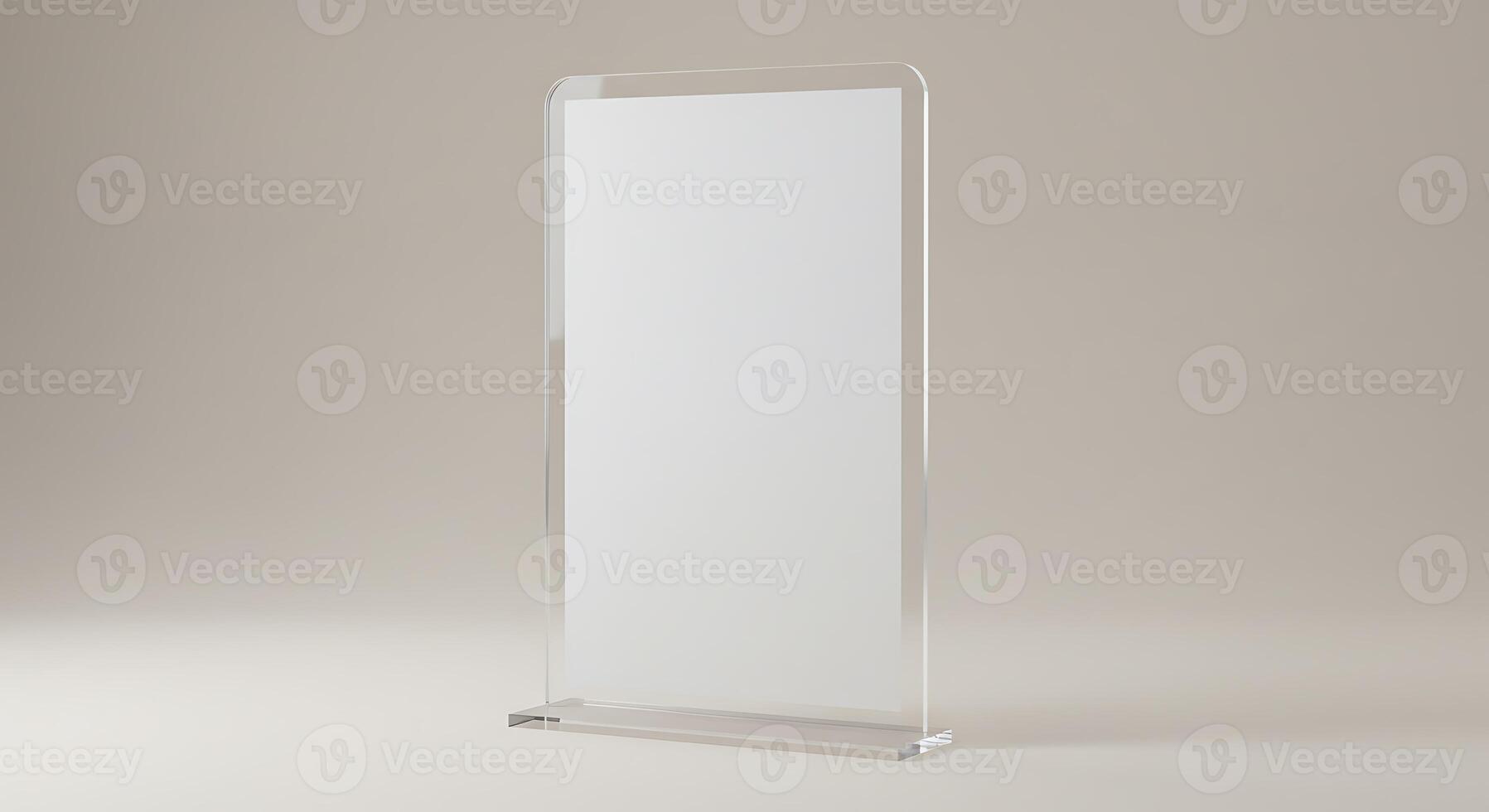 Displaying Information Clear Acrylic Menu Card Holder Blank Mockup photo