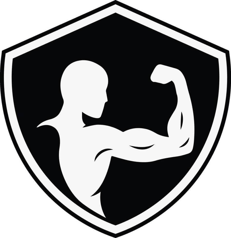illustration of a logo for a fitness with a white background. vector