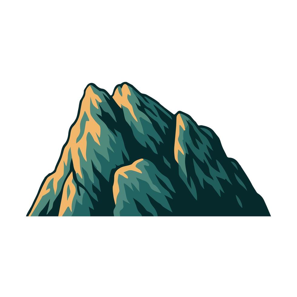 Colorful design illustration of a mountain with a white background vector
