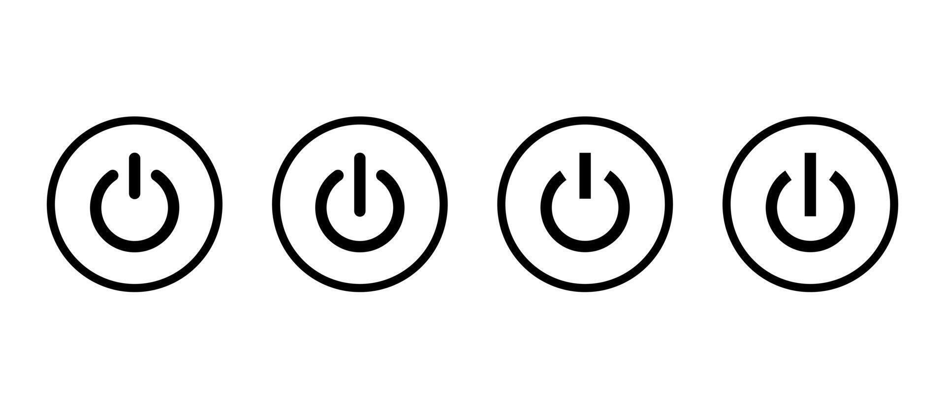 Power switch button icon on circle line. Electricity shutdown sign symbol vector