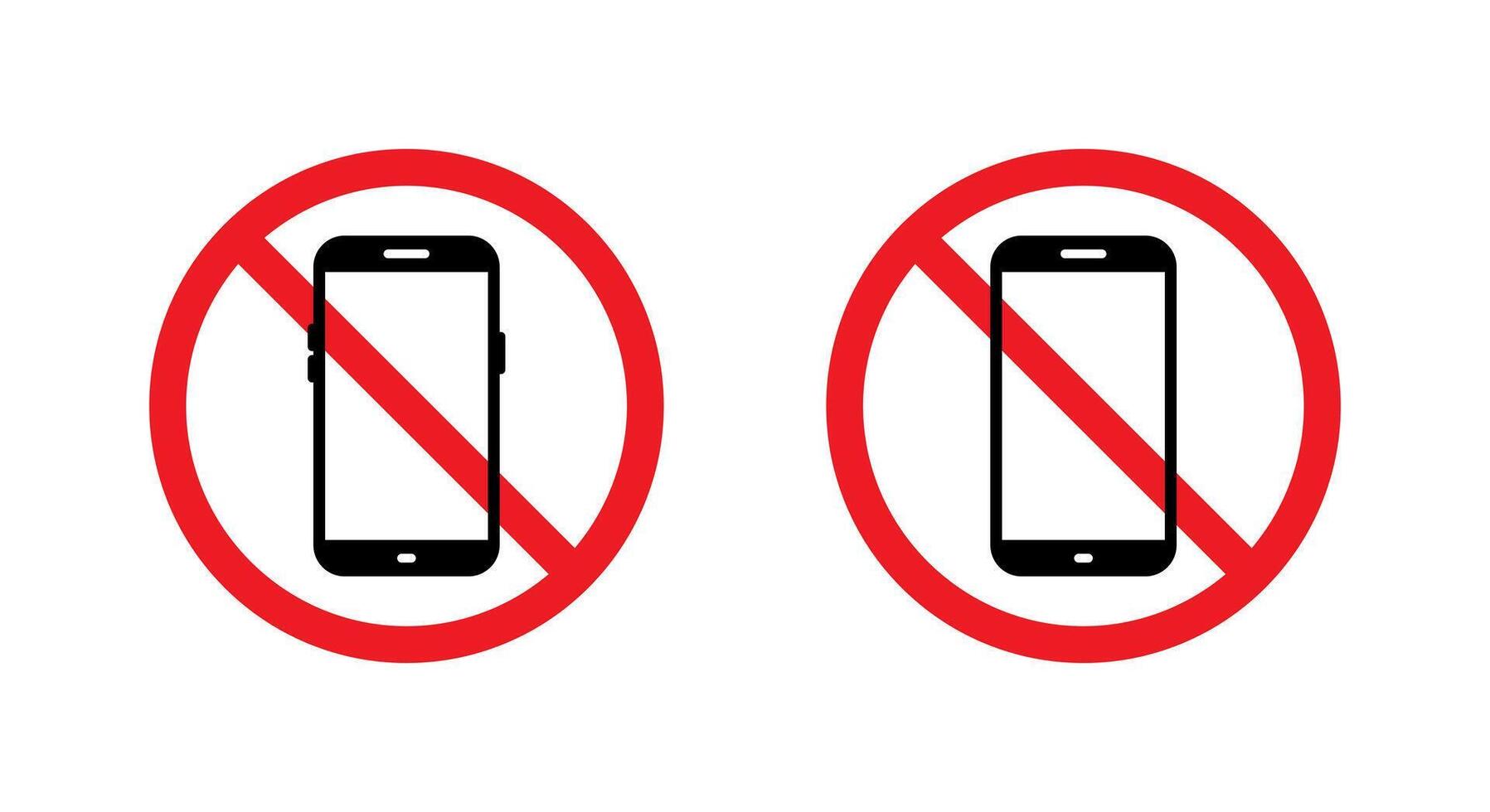 No mobile phone sign icon. Cellphone forbidden symbol. Smartphone prohibition concept vector