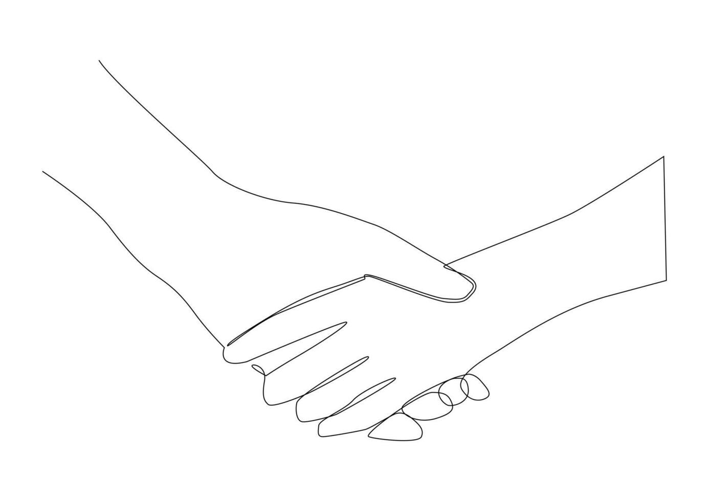 continuous line drawing of Friendship and love concept between man and woman vector